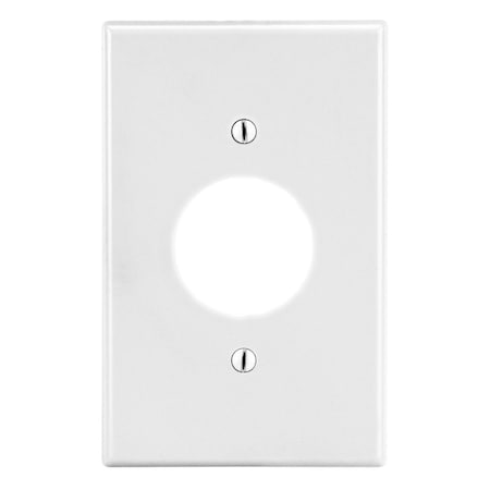 Hubbell Wiring Device-Kellems Wallplate, Mid-Size 1-Gang, 1.40" Opening, White PJ7W